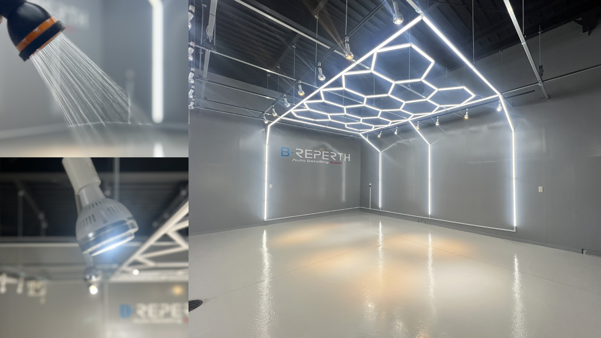 埼玉県の洗車・コーティング専門店ビーリパースの設備と撮影ブース